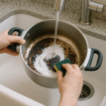 Cómo limpiar una olla quemada por dentro