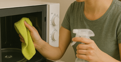 limpiar el microondas con vapor de limón